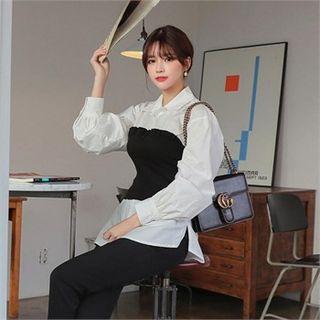 Tube Top Overlay Cotton Shirt