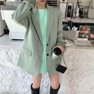 Plain Single-breasted Blazer / Short-sleeve T-shirt