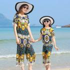 Family Matching Tassel Detail Short-sleeve T-shirt / Cropped Pants / Shorts / Set