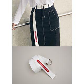 Lettering Patch Webbing Belt White - One Size