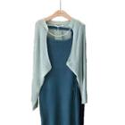 Set: Strappy Knit Dress + Cardigan Strappy Dress - Dark Blue - One Size / Cardigan - Light Blue - One Size