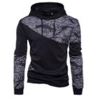 Patterned Color Panel Hoodie