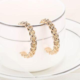 Alloy Open Hoop Earring 1 Pair - S925 - Silver Needle - As Shown In Figure - One Size