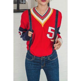 Frey-hem Denim Suspender Pants