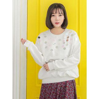 Sequined Cotton Sweatshirt