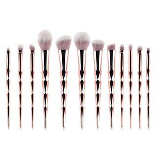 Set Of 12: Makeup Brush Set Of 12 - Rose Gold - One Size
