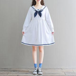 Sailor Collar Tie-neck Dress