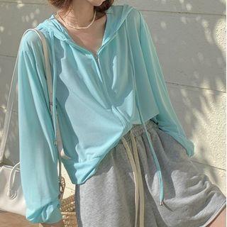 Plain Loose Fit Zip Up Jacket