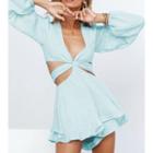 Long-sleeve Cutout Wide Leg Romper