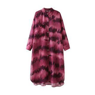 Tie-dyed Midi Shirtdress