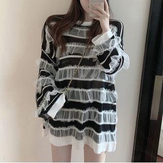 Ruffle Sweater Black - One Size
