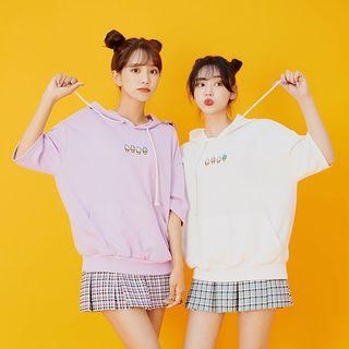 Hooded Icecream Embroidered Top