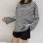 Round Neck Striped Long-sleeve Top