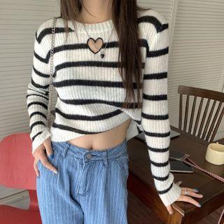 Heart Striped Sweater