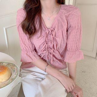 Shirred Drawstring Blouse