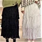 Tiered Midi Crinkle Chiffon Skirt