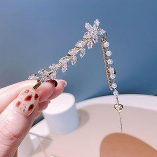 Rhinestone Hair Clip Tassel - One Size