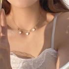 Heart Acrylic Rhinestone Alloy Necklace 1 Pc - Necklace - Gold - One Size