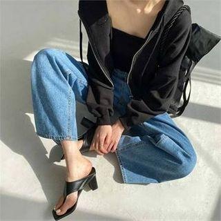 Loop-toe Chunky-hem Mules (2 Designs)
