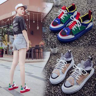 Colored Panel Platform Sneakers
