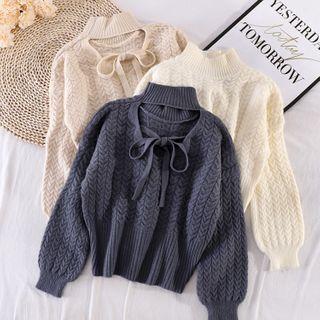 Cutout Mock-neck Sweater