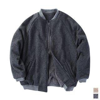 Wool Blend Bomber Jacket