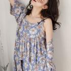 Loungewear Set: Floral Print Camisole Top + Wide Leg Pants + Robe