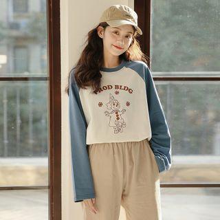 Long-sleeve Clown Print Raglan T-shirt