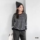 Velvet Striped Cotton Sweatshirt