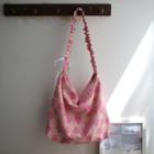 Floral Ruched Shoulder Bag Pink - One Size