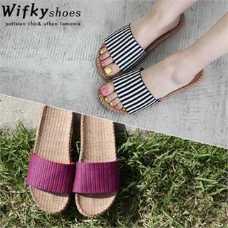 Striped Slide Sandals