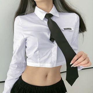 Lettering Shirt With Tie