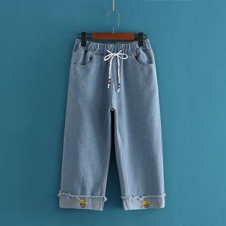 Milk/bee Embroidered Straight Leg Jeans (various Design)