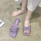Flat Strappy Slide Sandals