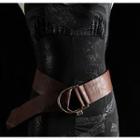 Faux Leather Belt Brown - One Size