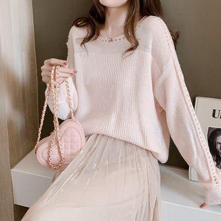 Perforated Sweater Light Pink - One Size