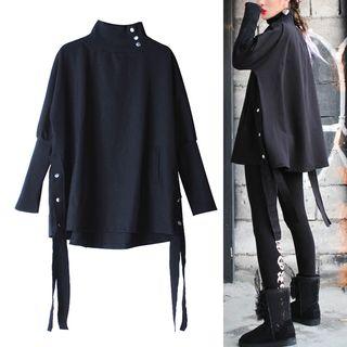 Mock Neck Pullover Black - One Size