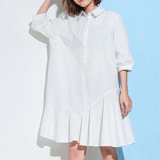 Lace Up 3/4-sleeve Dress