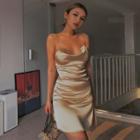 Draped Silky Slipdress