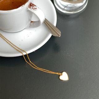 Heart Pendant Necklace White - One Size