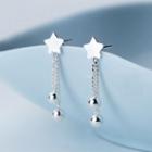 925 Sterling Silver Star Fringed Earring S925 Silver - Silver - One Size