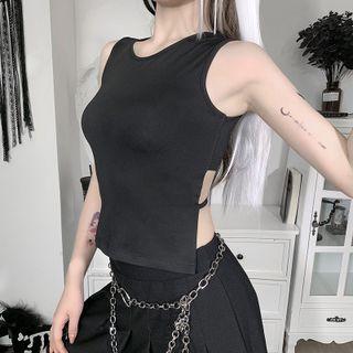 Ribbon-back Sleeveless Crop Top