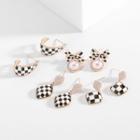 Checker Print Drop Earring