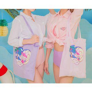 Leegong Pool Party Gingham Shopper Bag
