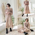 Tie-neck Frill-trim Maxi Dress