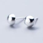 925 Sterling Silver Polished Ball Stud Earring S925 Silver - 1 Pair - Silver - One Size
