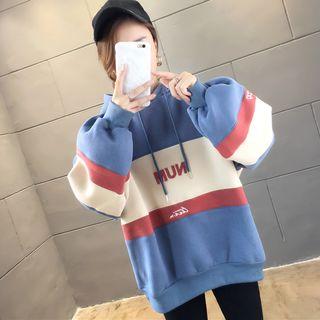Hooded Oversize Color Panel Sweatshirt