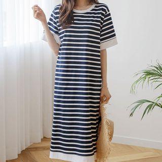 Stripe Long T-shirt Dress