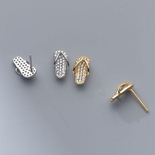 Slipper Rhinestone Sterling Silver Earring