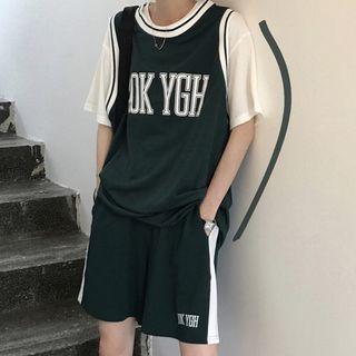 Letter Tank Top / Elbow-sleeve T-shirt / Shorts
